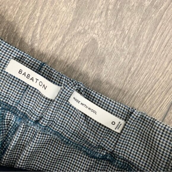 Aritzia Babaton Conan Pants Wool Houndstooth Print Pleated Trouser High Waist - Picture 9 of 12